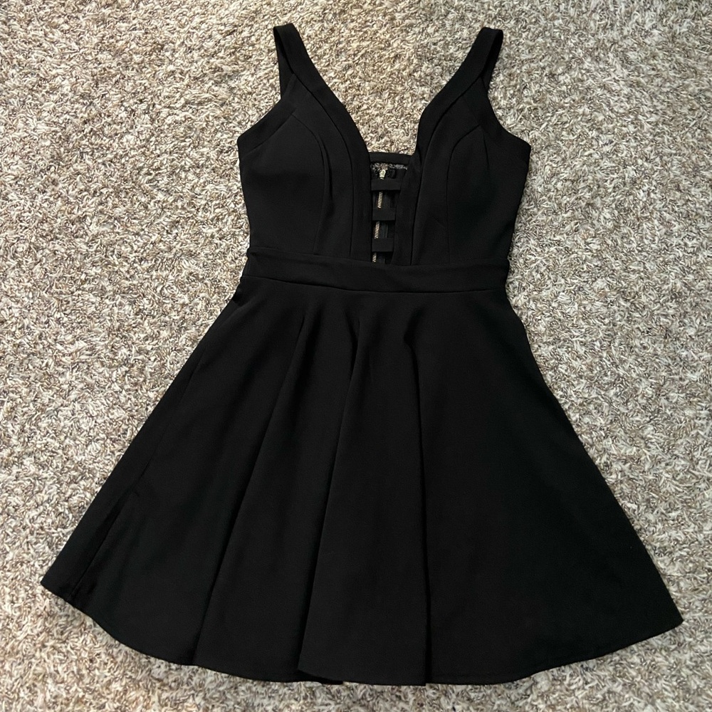 Black Cutout Skater Dress